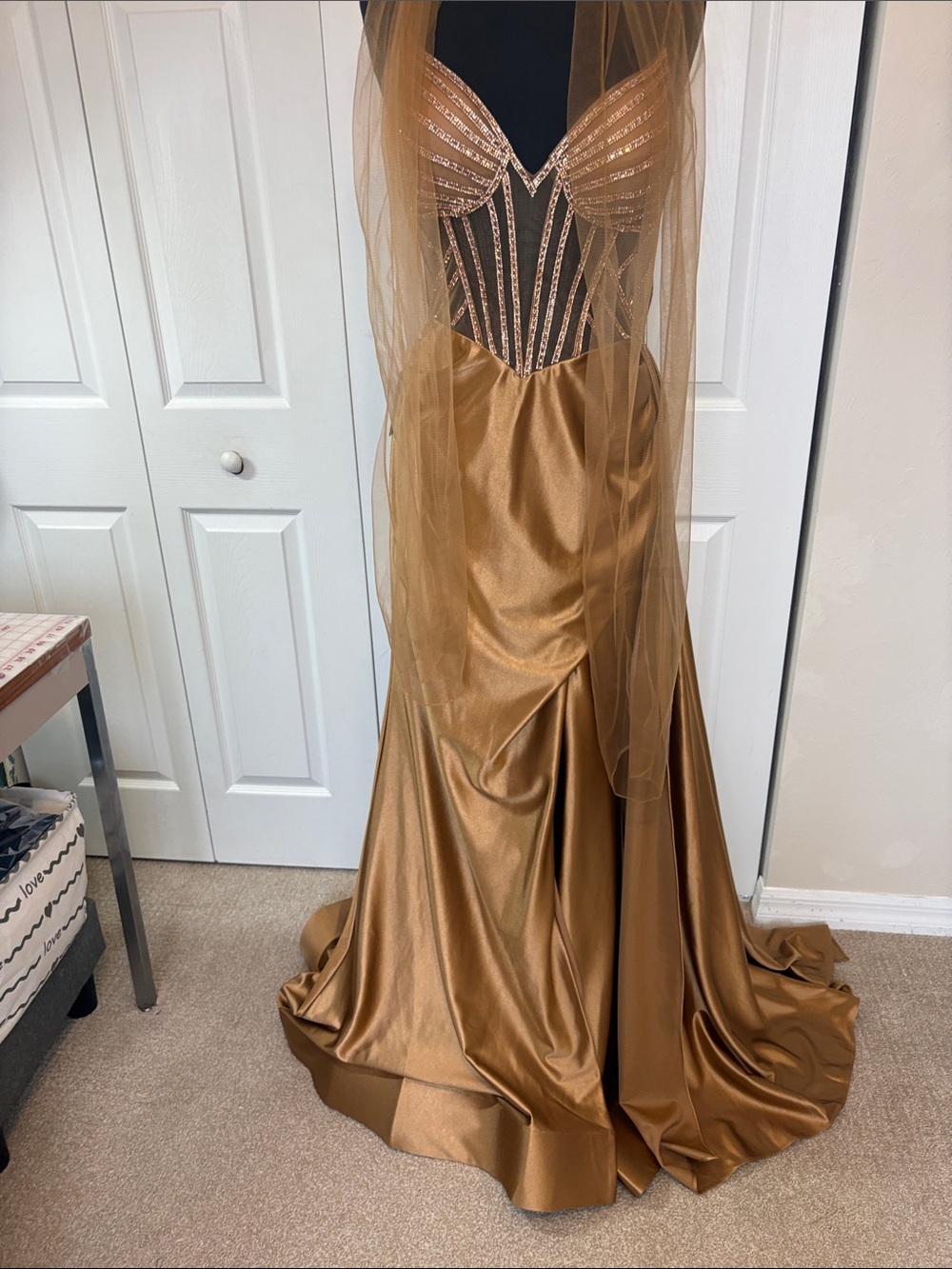 NWT Colors Dress - Sheer Corset Embellished Prom / Evening Gown. Size 12.